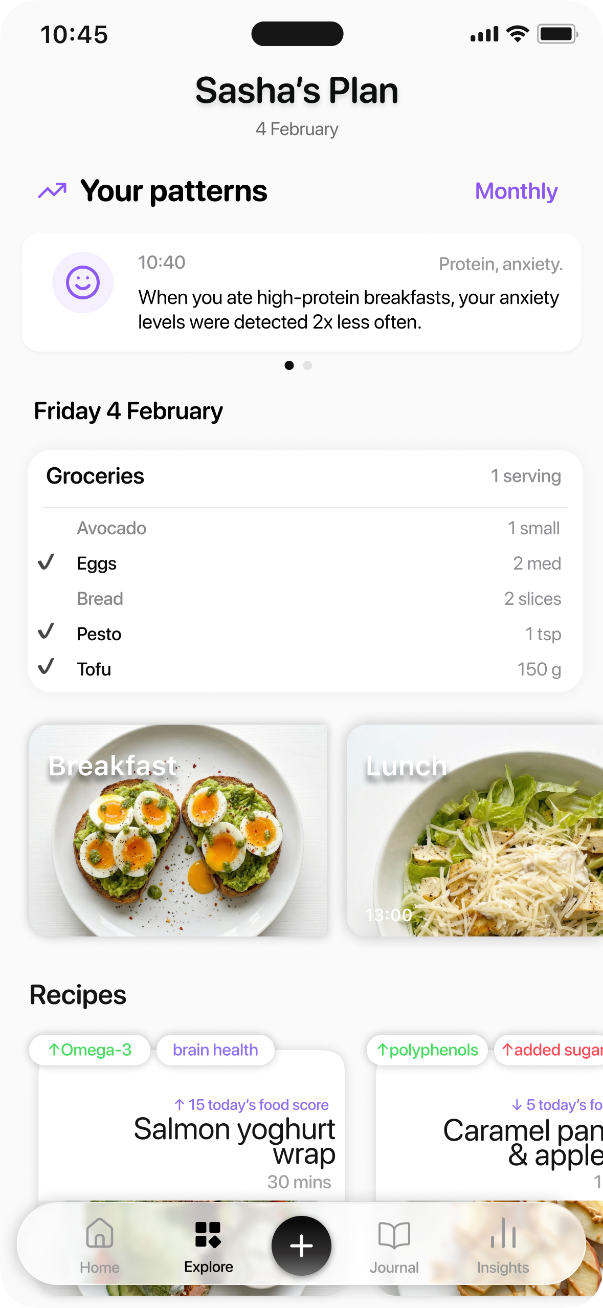 Meal plans and recipes